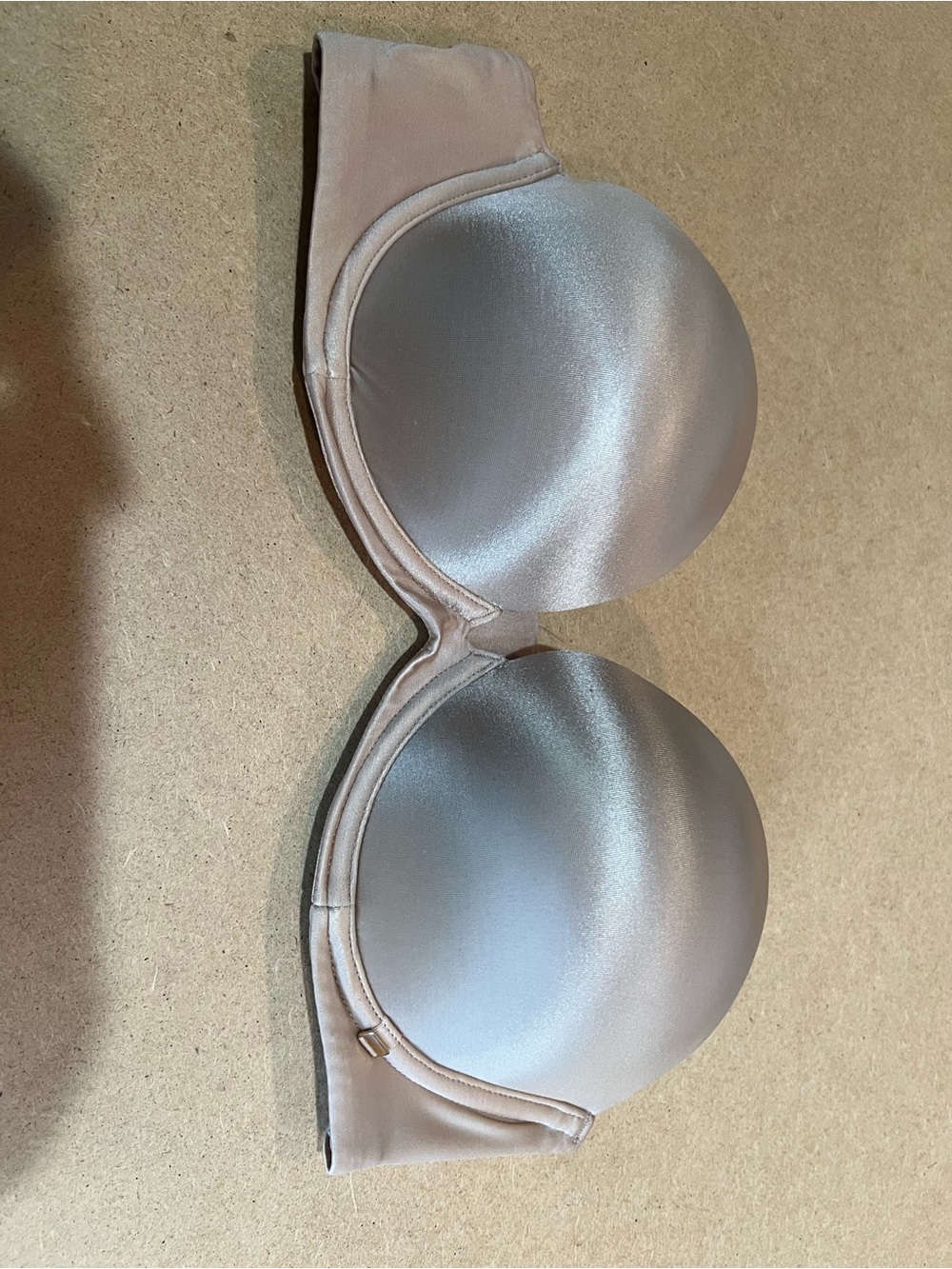 Victoria's Secret Smooth Satin Strapless Bra in Nude